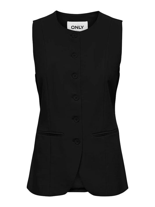 MALENA LIFE S/L LONG WAISTCOAT TLR - Black