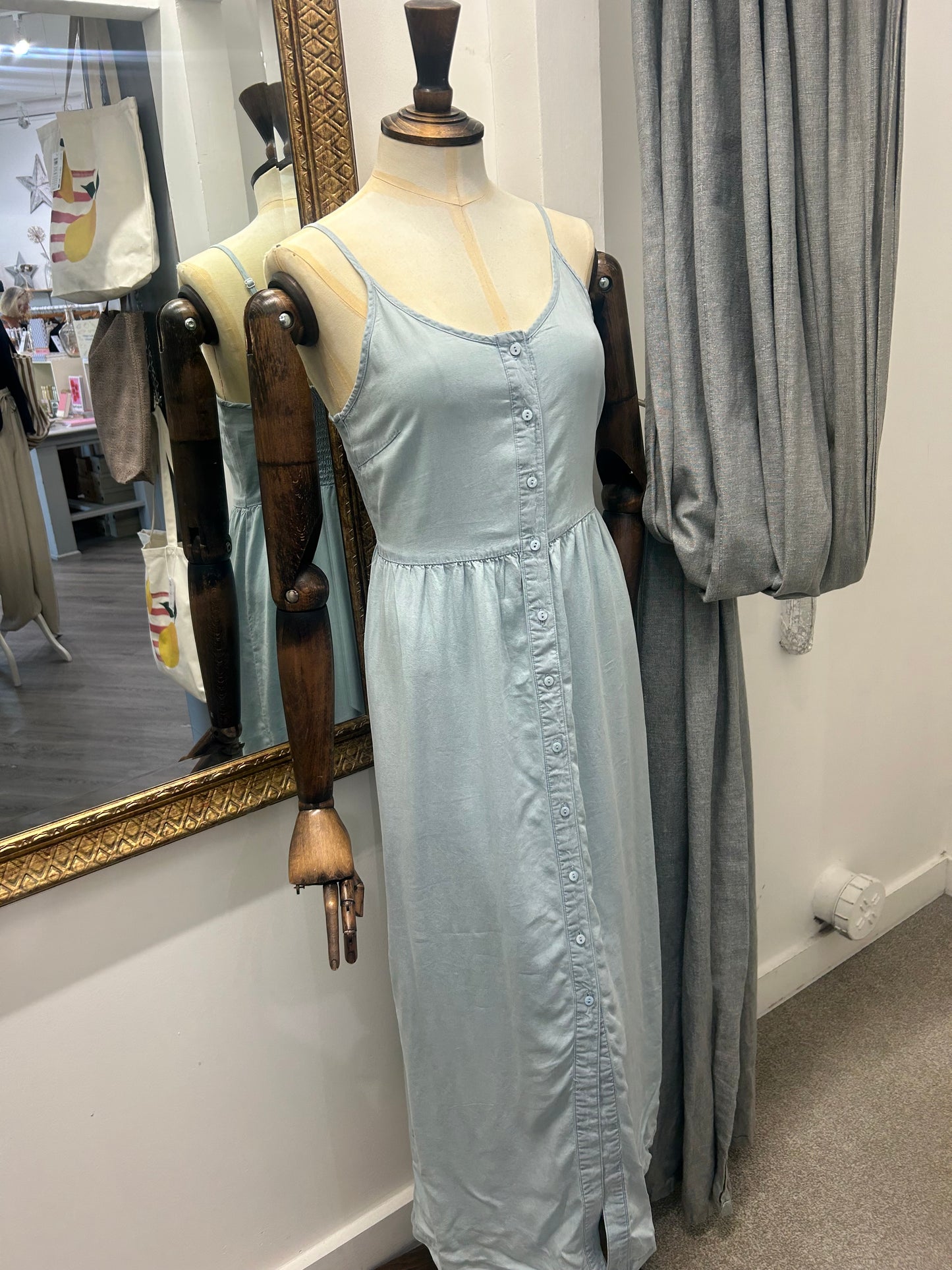CHARIS LONG STRAP DRESS - Light Blue Denim