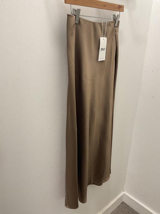 ELMA MIDI SATIN SKIRT - Walnut