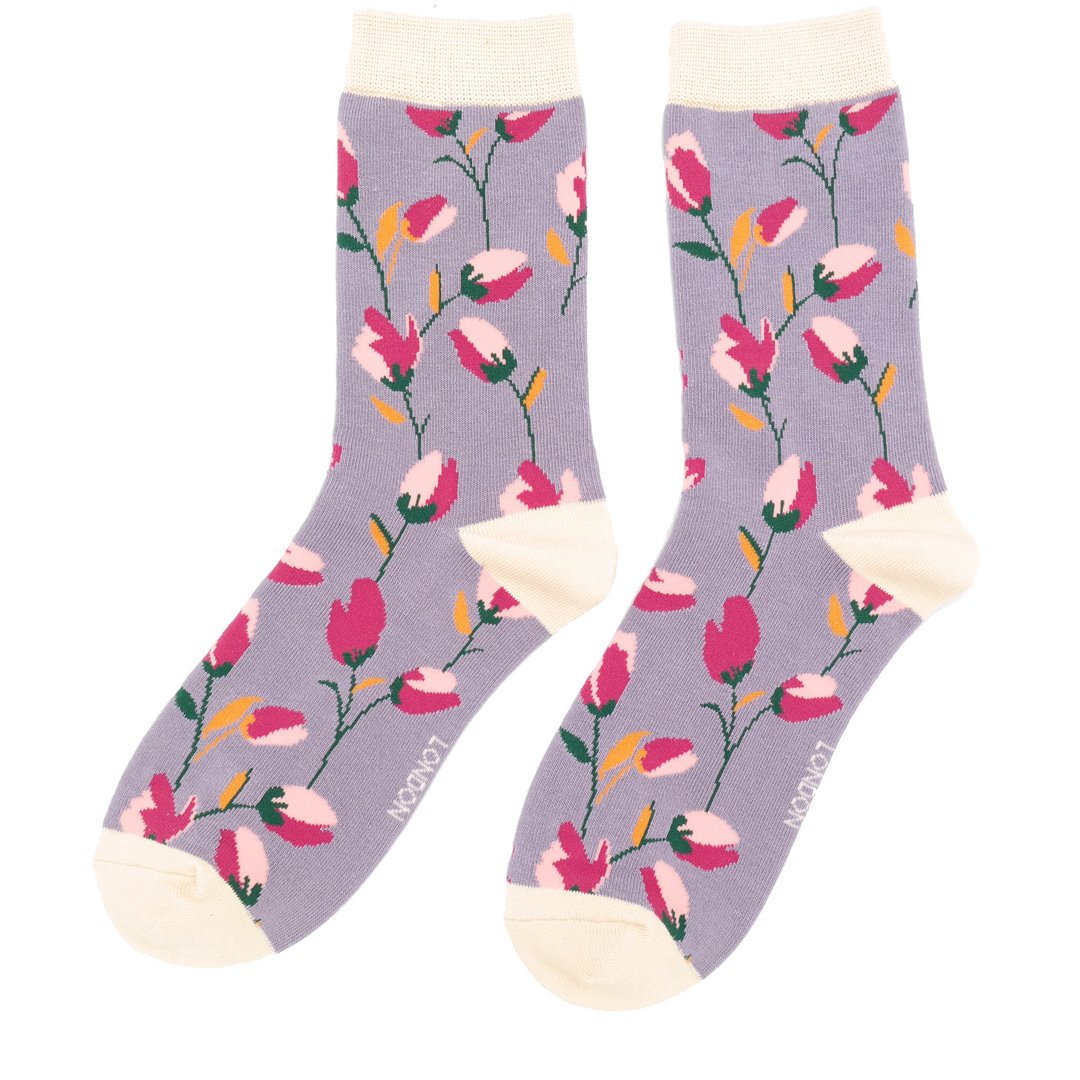 Bamboo Socks - Lilac Tulips