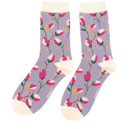 Bamboo Socks - Lilac Tulips