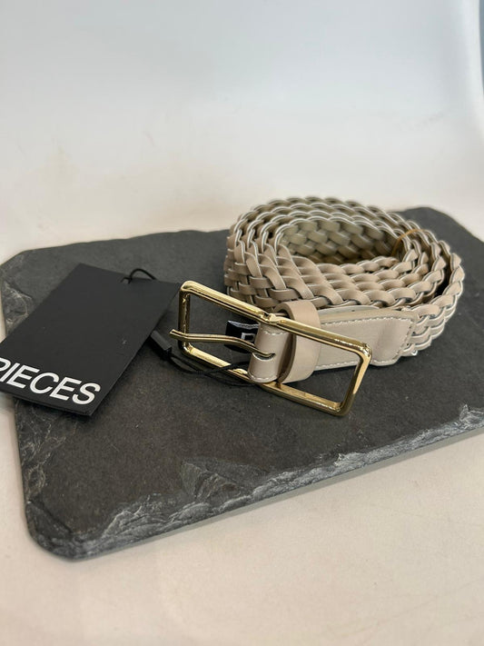 JOLENE BRAIDED JEANS BELT - White Pepper