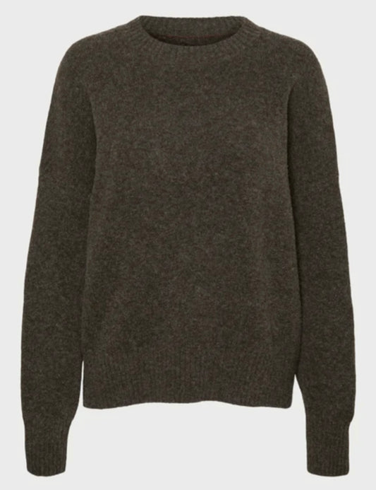 BOOM LS O-NECK PULLOVER - Chocolate