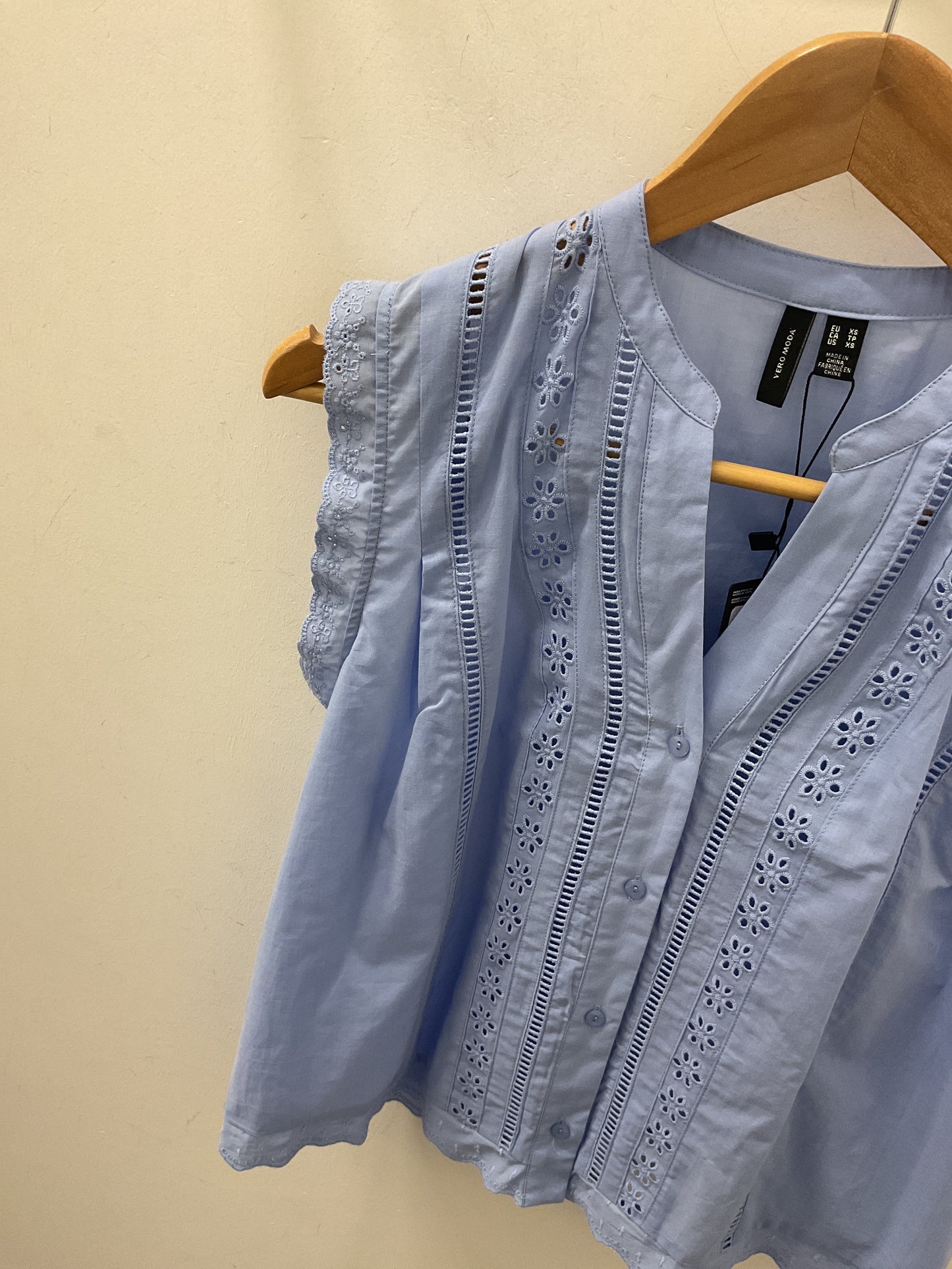 EMILY DETAIL TOP - Brunnera Blue