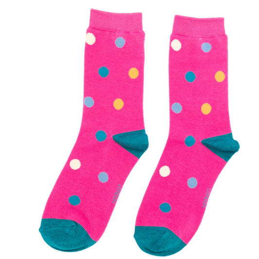 Bamboo Socks - Pink Polka Dot