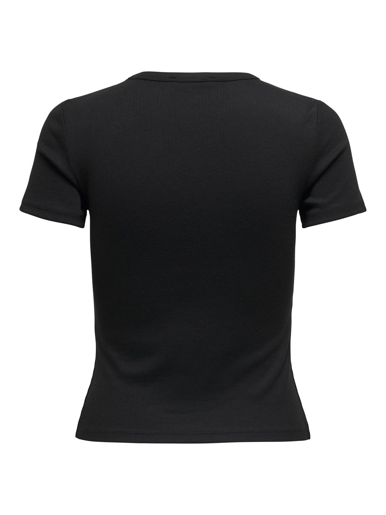 JUNE RIBBED TEE - Black