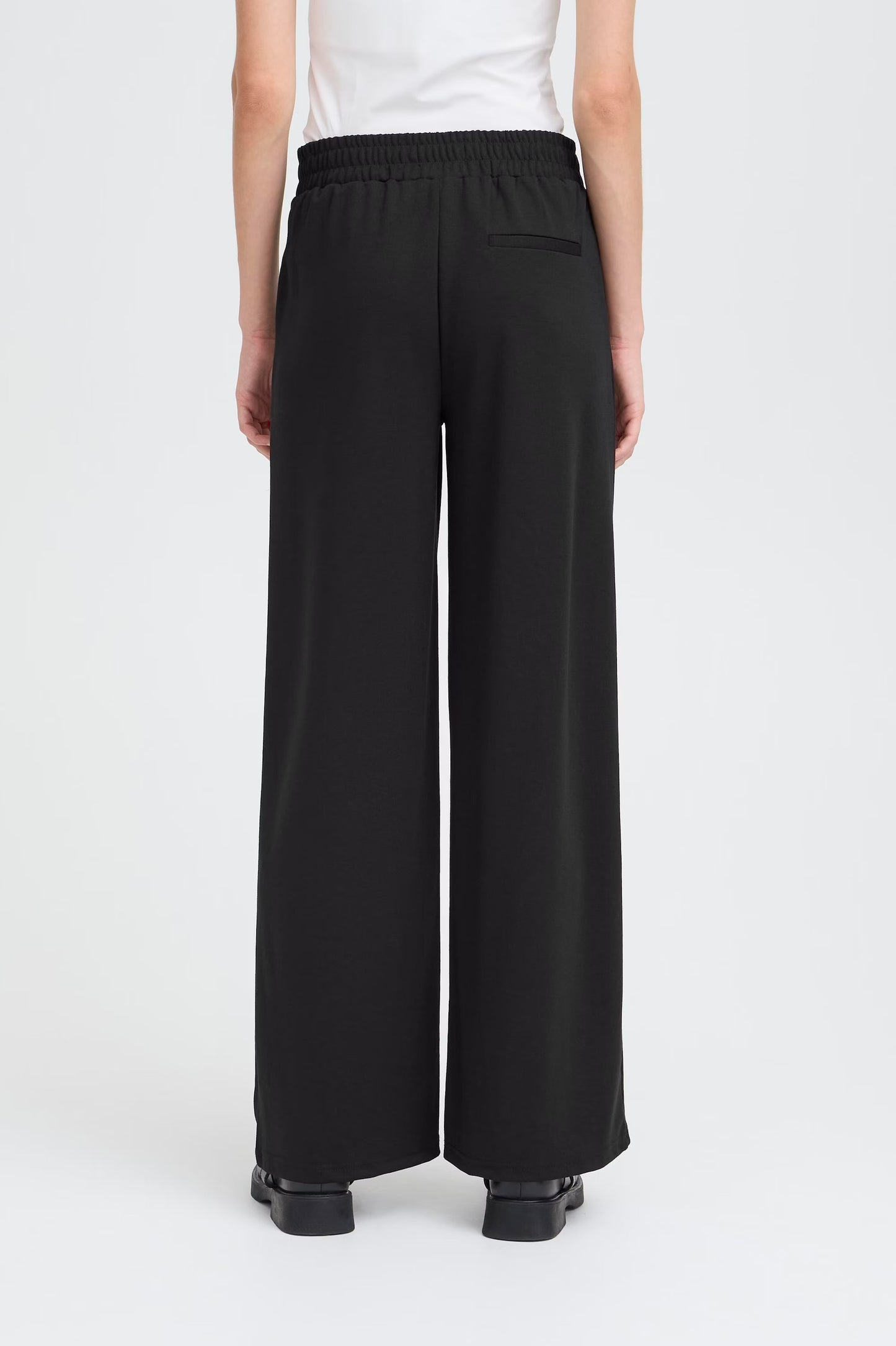 KATE SUS LONG WIDE TROUSERS - Black