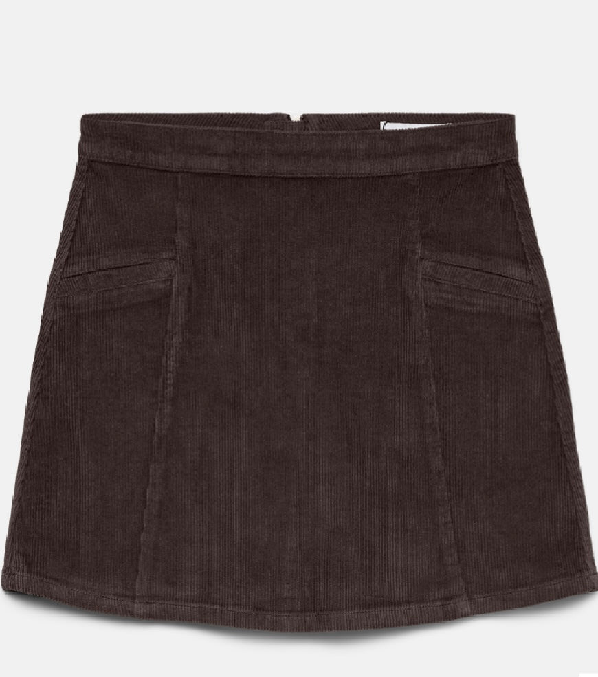 KATA HR CORDUROY SHORT SKIRT - Chocolate Torte