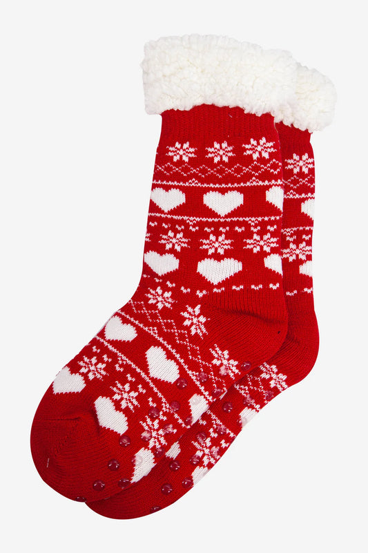Slipper Socks - Red Christmas