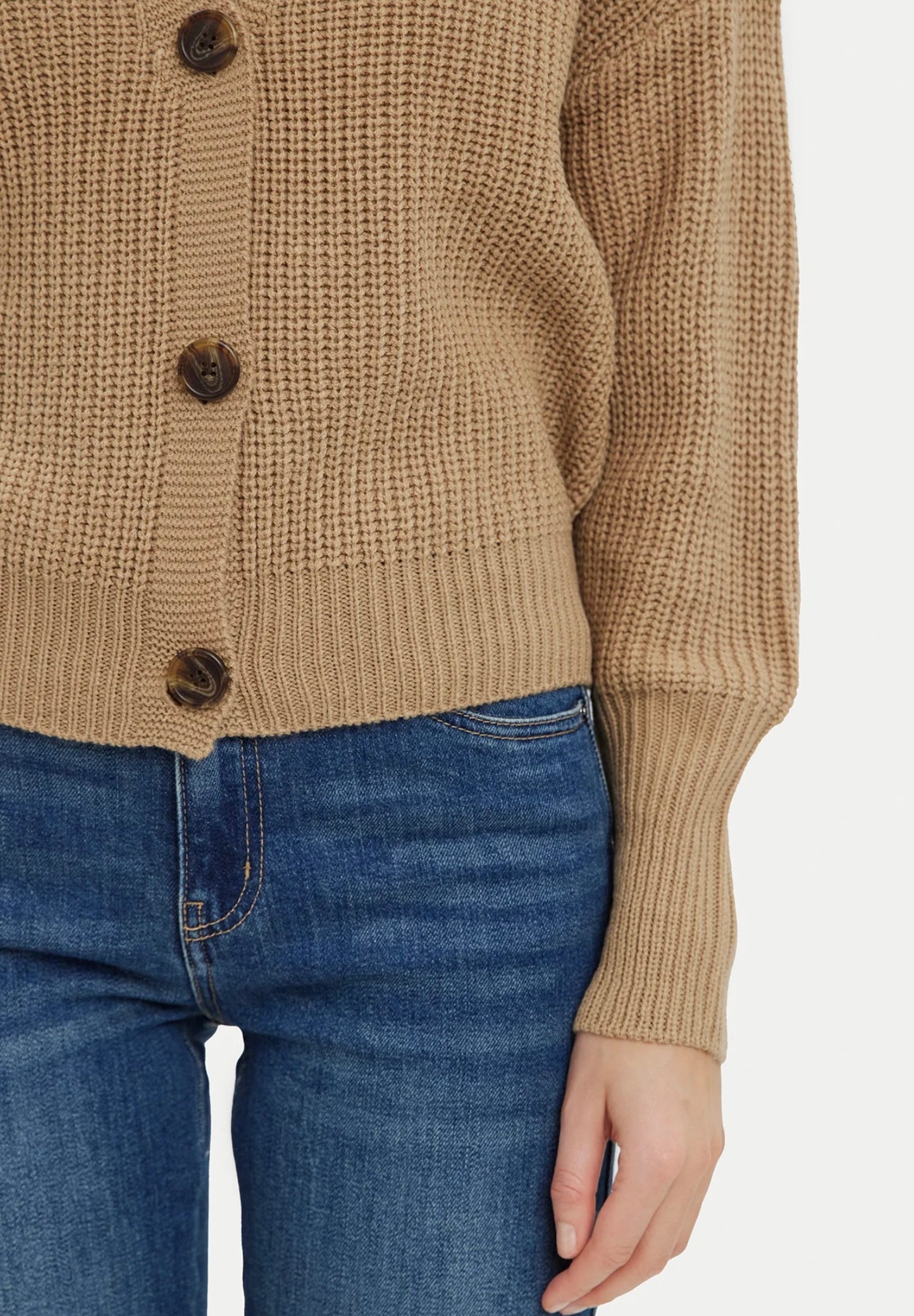 LEA LS V-NECK CUFF CARDIGAN - Nomad