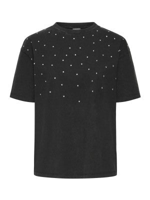 PEONIE SS TSHIRT - Black w/Gems