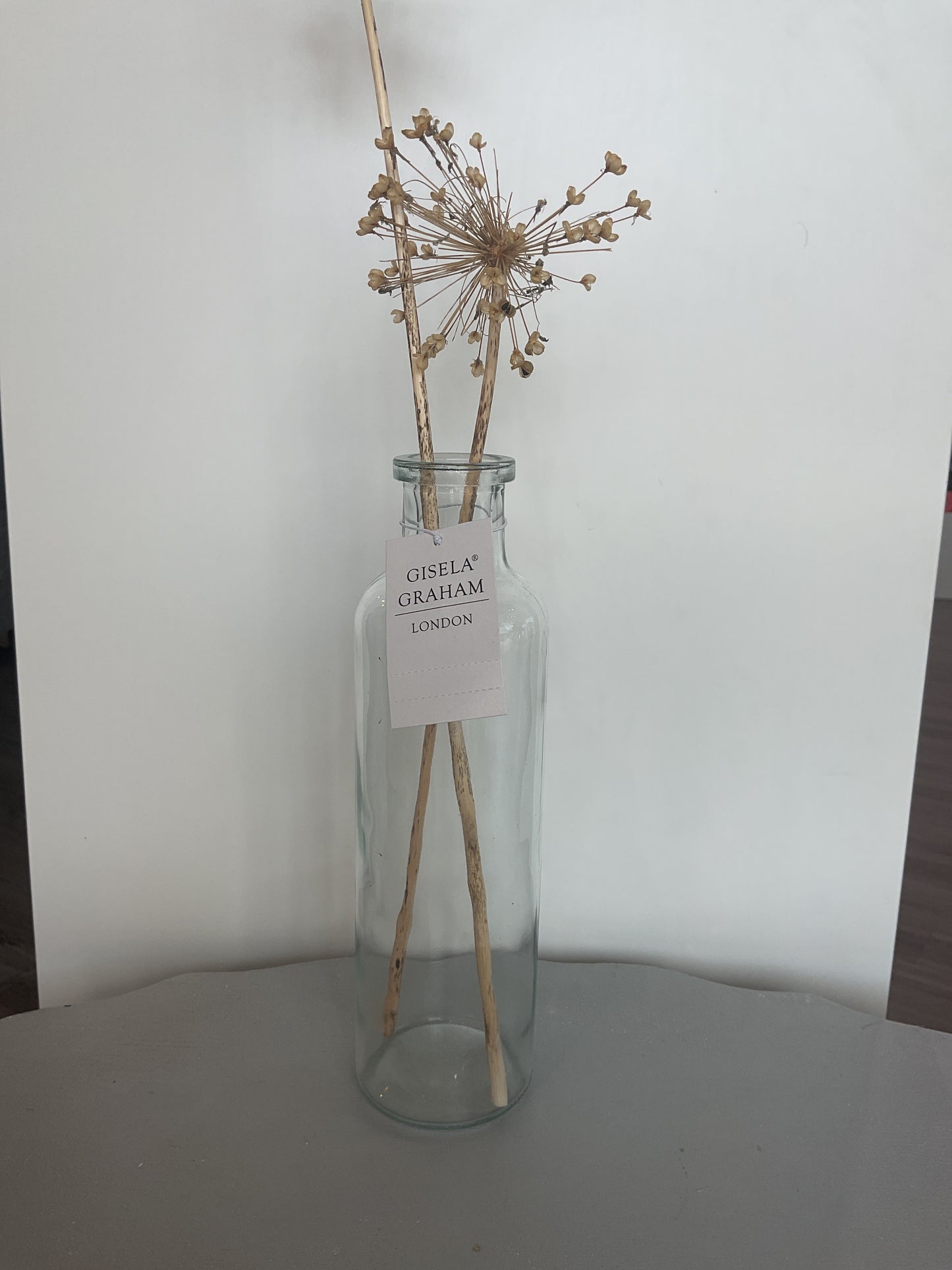 Glass Vase - Clear Slim Bottle