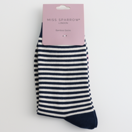Bamboo Socks - Navy Stripe