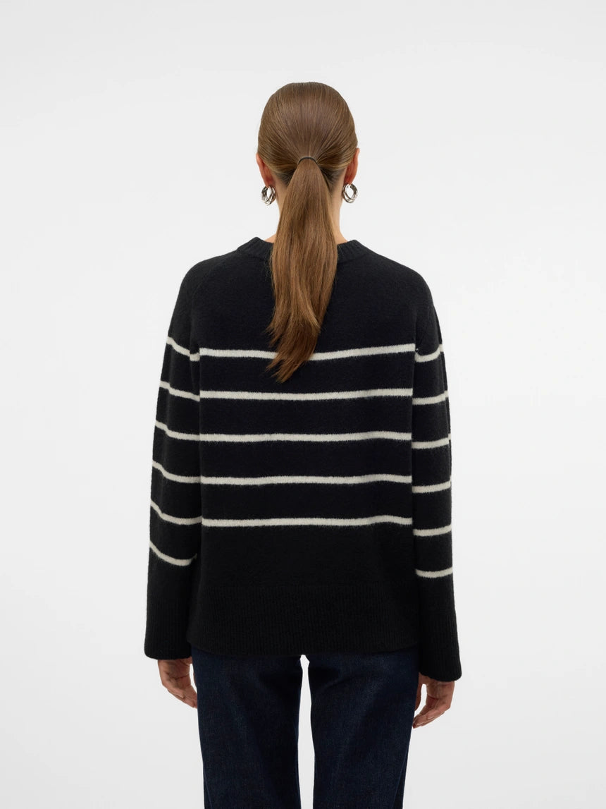 FLAWLESS LS O-NECK PULLOVER - Black w/Birch