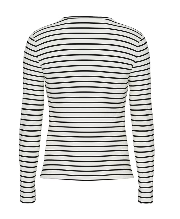 RUKA LS TOP JRS - Cloud Dancer/Black