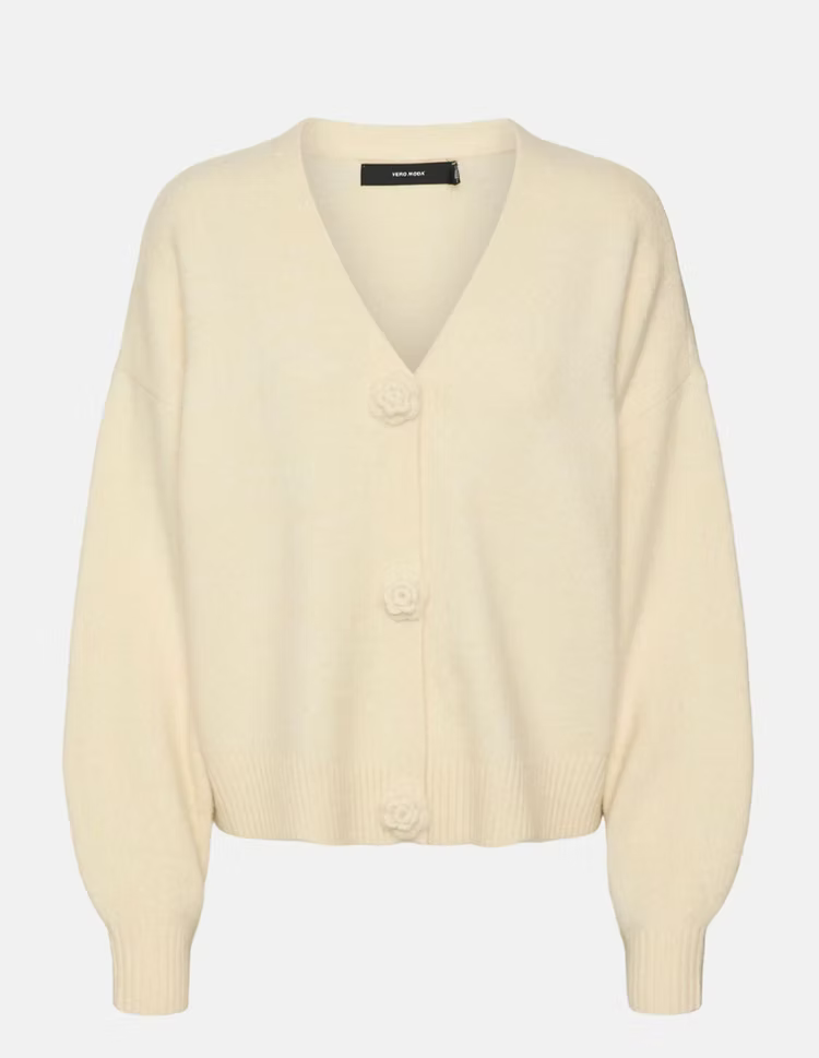 CECILY LS V-NECK CARDIGAN - Birch