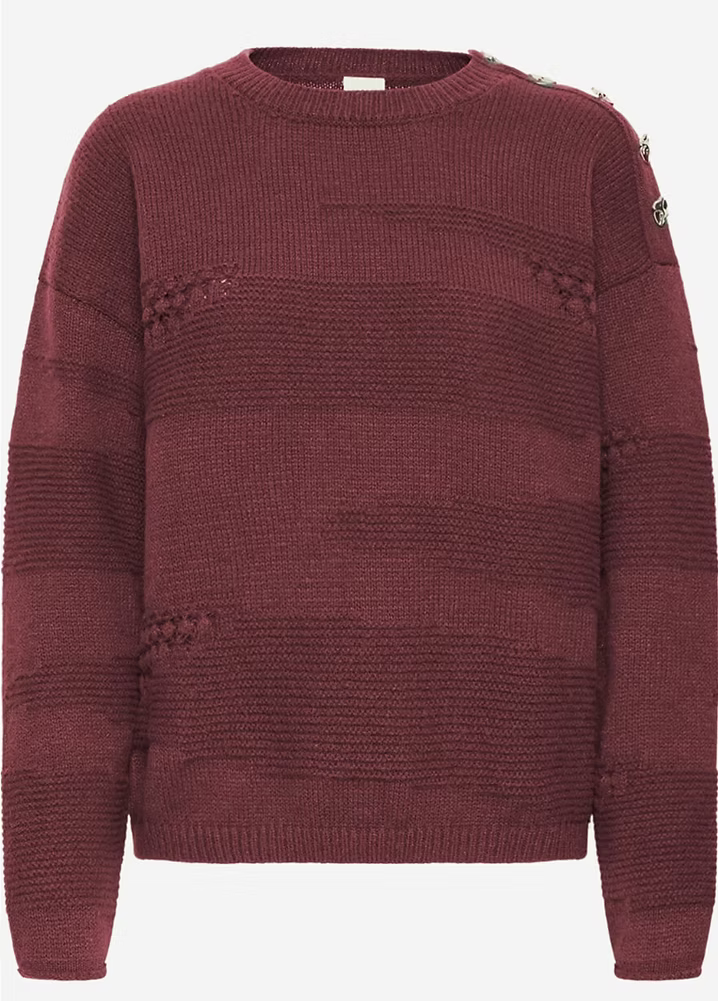 ASTRA DETAIL KNIT - Burgundy