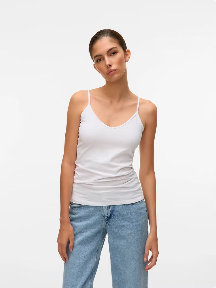 MAXI MY SOFT V-NECK SINGLET - Bright White