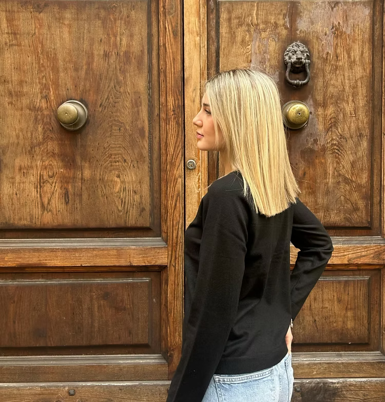 BREE LS O-NECK KNIT - Black