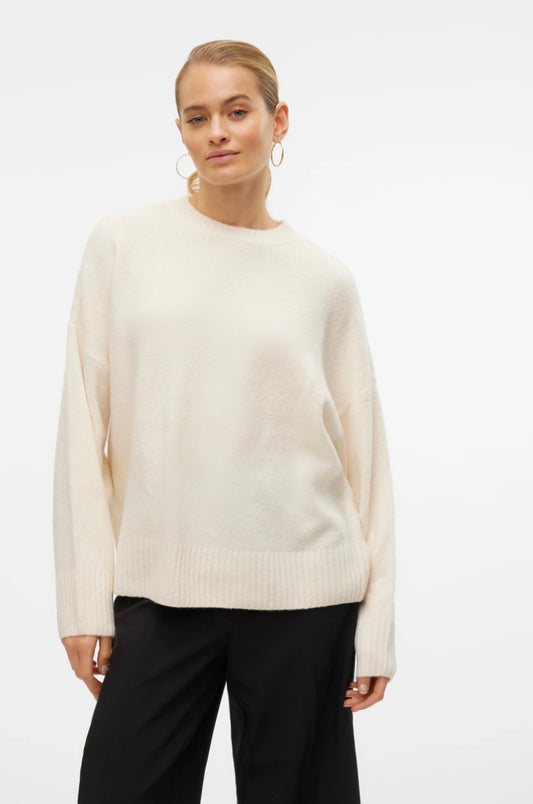 BOOM LS O-NECK PULLOVER - Cream