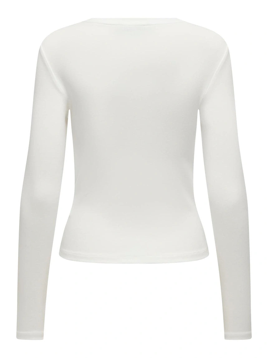 RILEY O-NECK L/S TOP JRS - Cloud Dancer