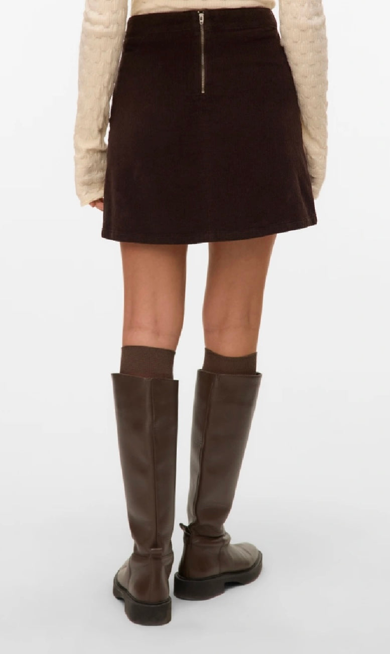 KATA HR CORDUROY SHORT SKIRT - Chocolate Torte