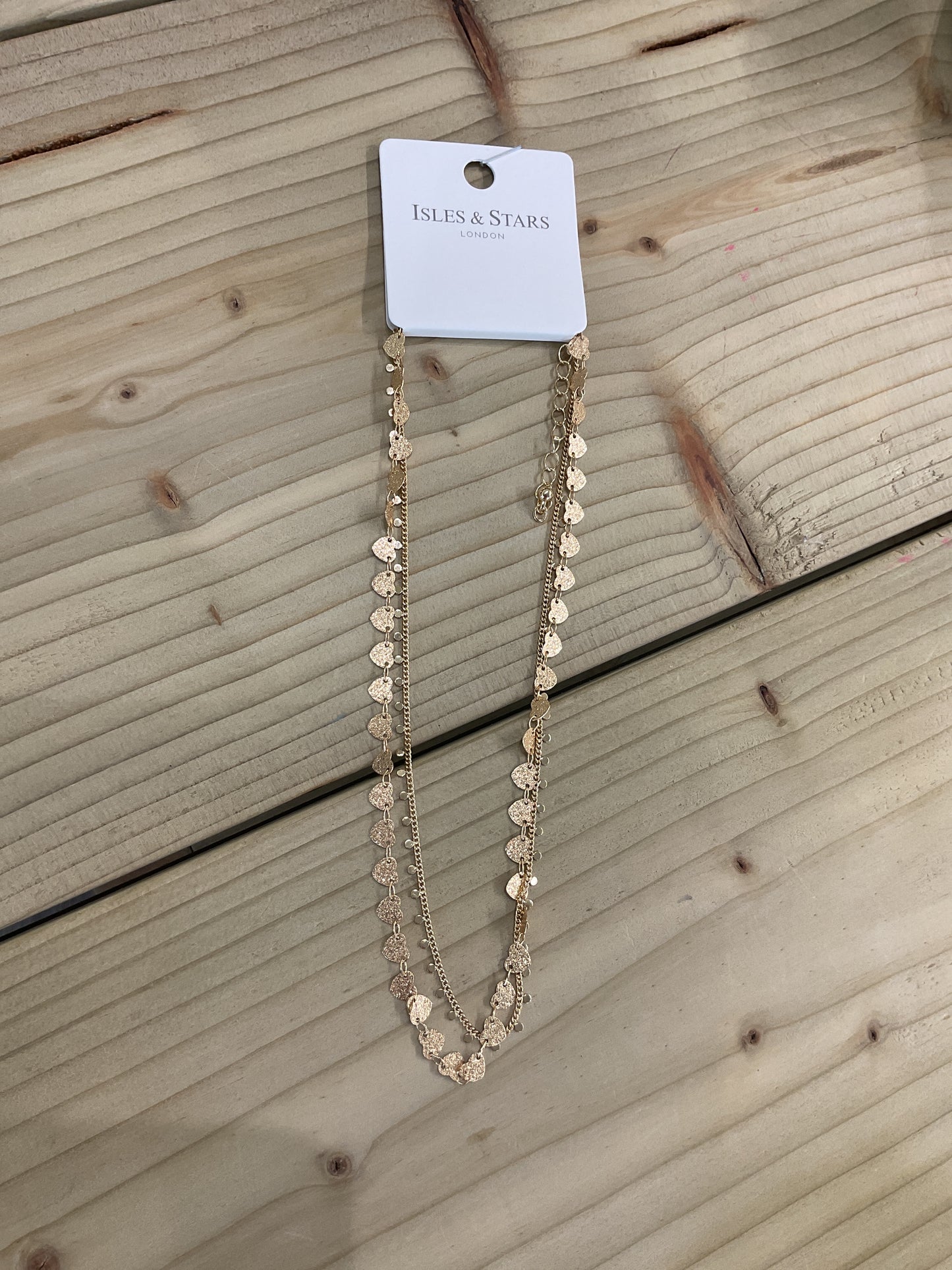 Double Layered Heart Necklace - Gold