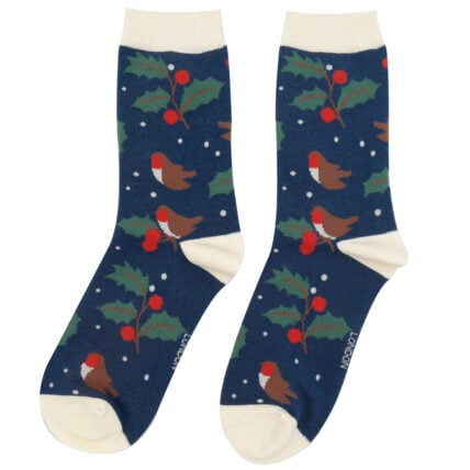 Bamboo Socks - Xmas Robin