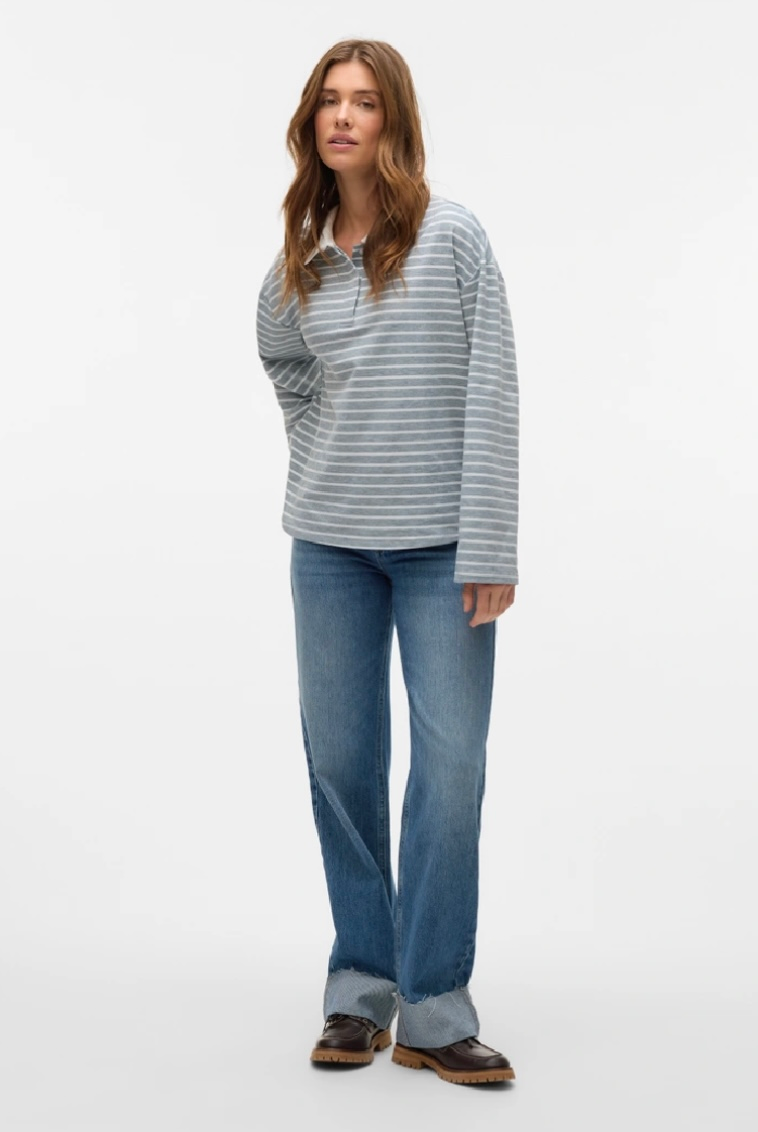 ALLISON Straight Foldup Jeans - Medium Blue