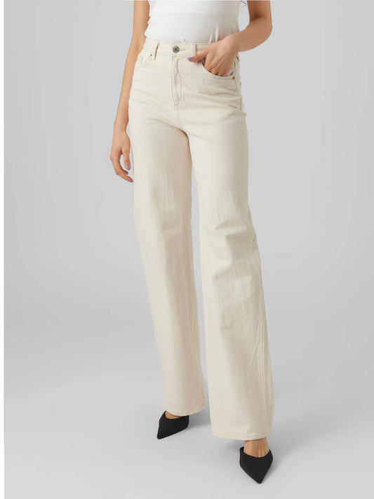 TESSA HR STRAIGHT JEANS - Ecru