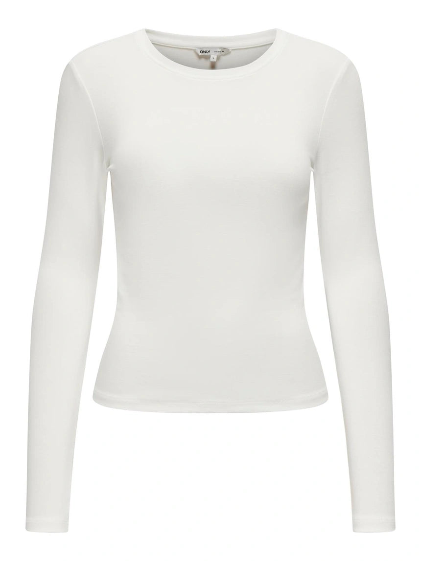 RILEY O-NECK L/S TOP JRS - Cloud Dancer