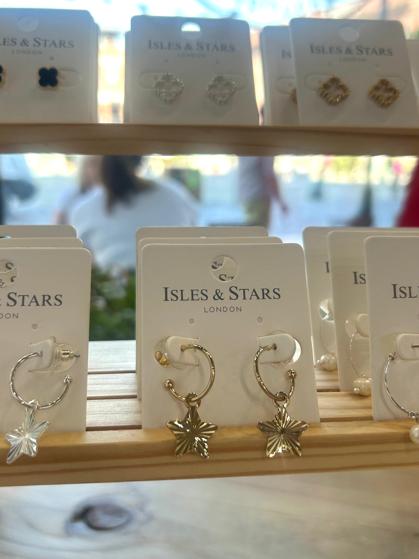 Star Hoop Earrings- Gold