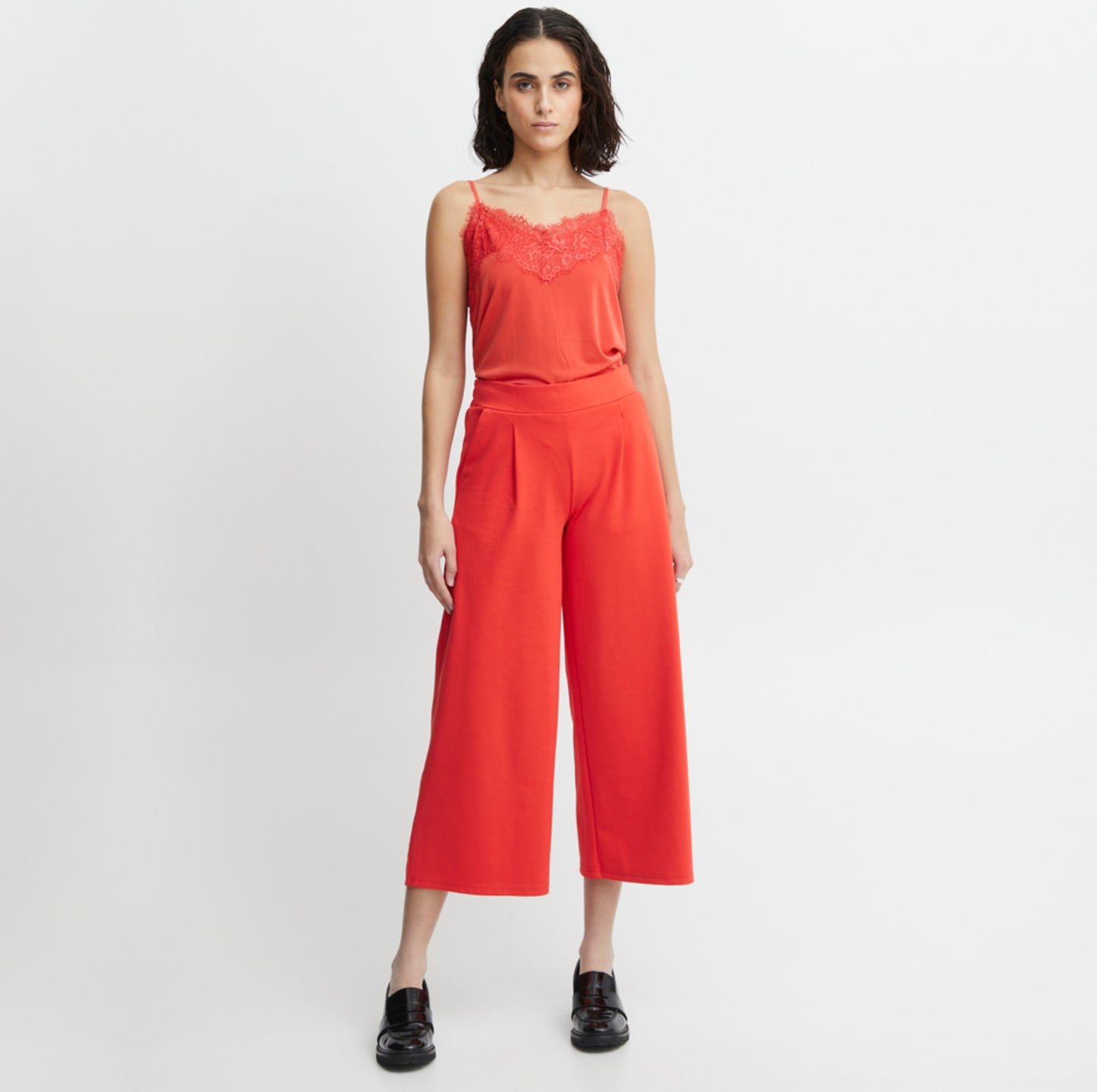 KATE WIDE LEG CROP TROUSER - Tango