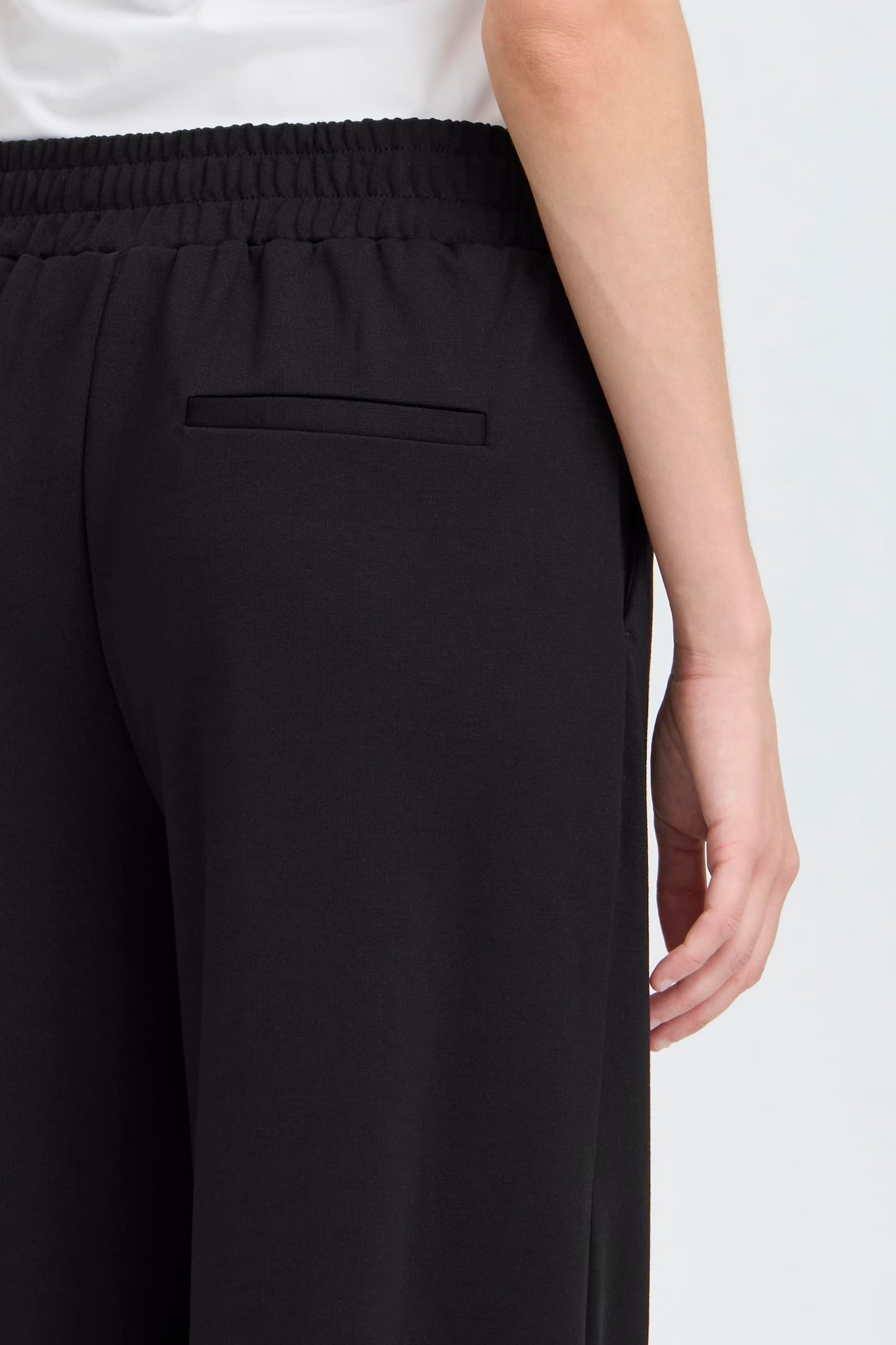 KATE SUS LONG WIDE TROUSERS - Black