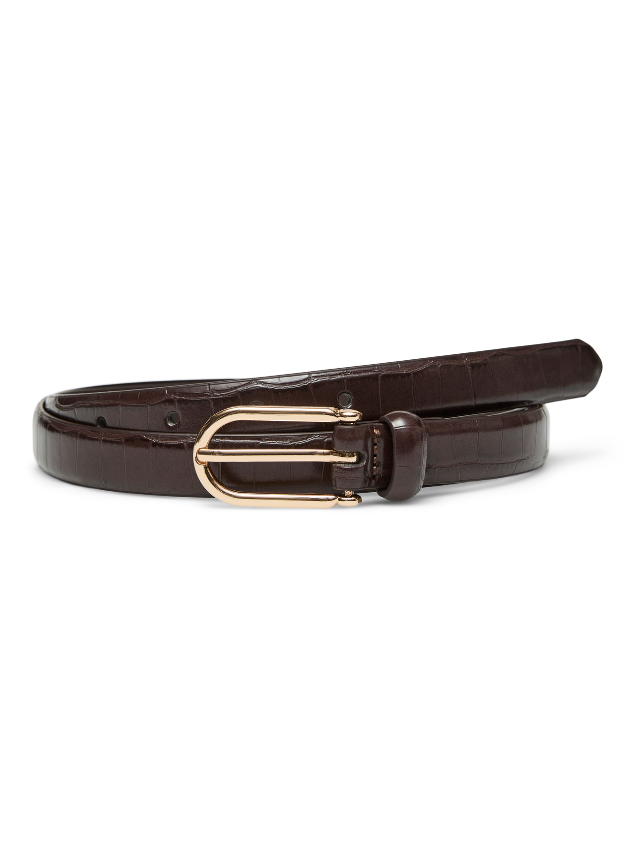 BECCA COATED BELT CROCO - Chocolate Torte/ Gold