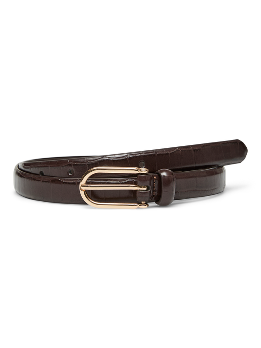 BECCA COATED BELT CROCO - Chocolate Torte/ Gold