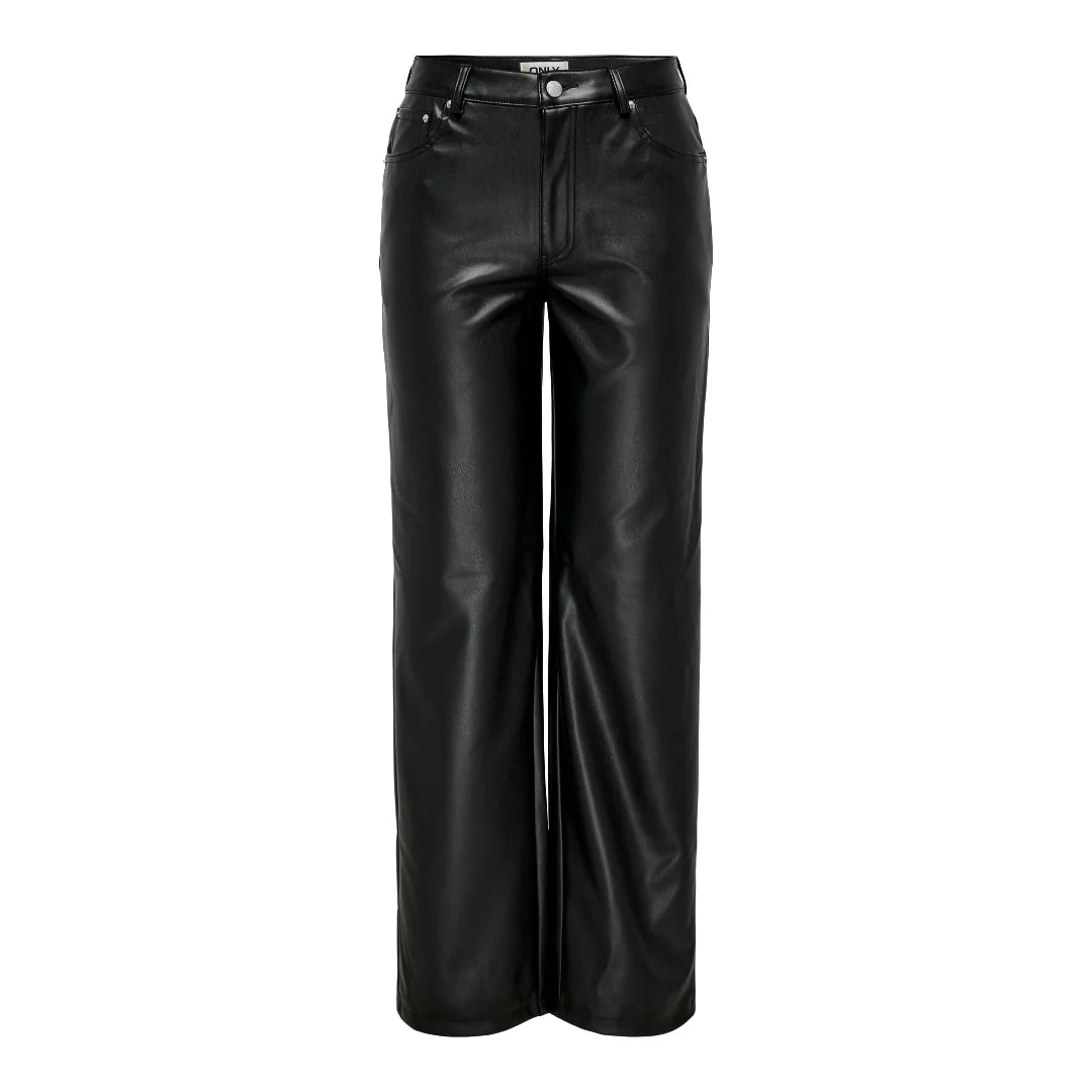 KIRI HW STR FAUX LEATHER PNT - Black