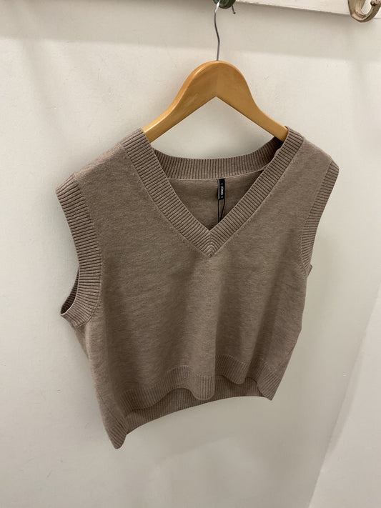 COCO SL VNECK VEST KNIT - Fungi