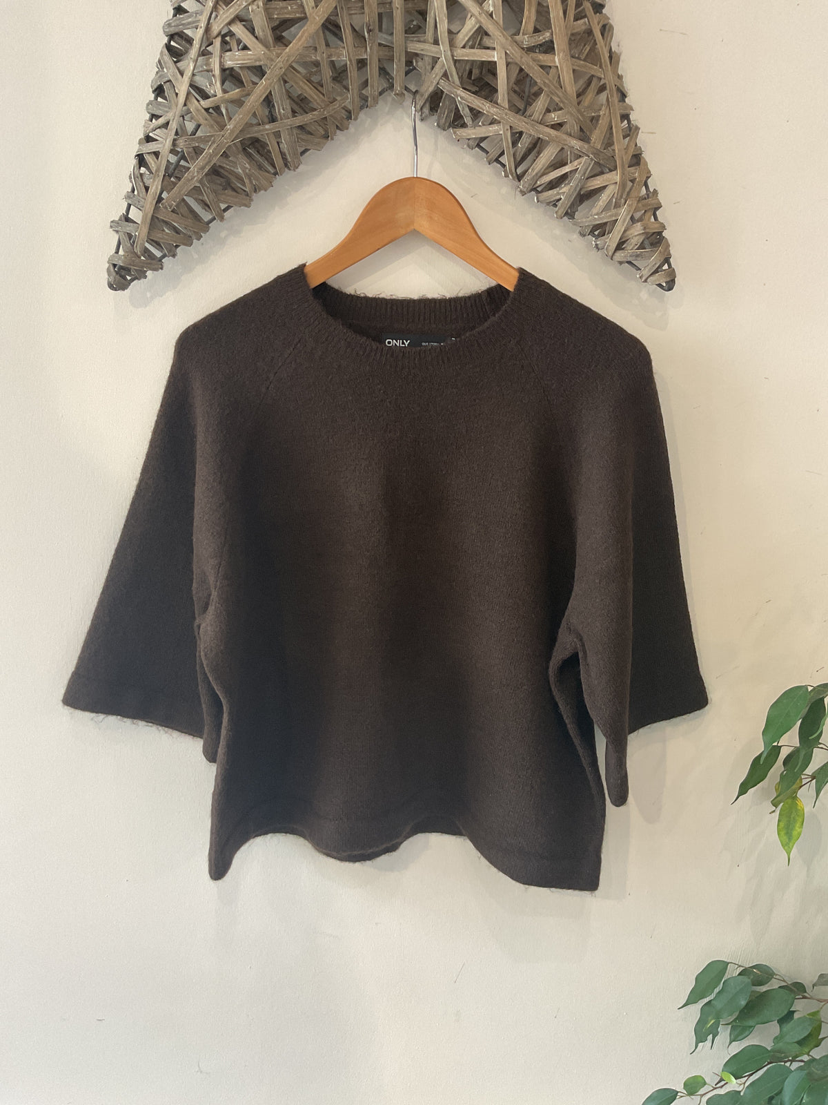 SIMONI 3/4 PULLOVER KNT - Coffee Bean