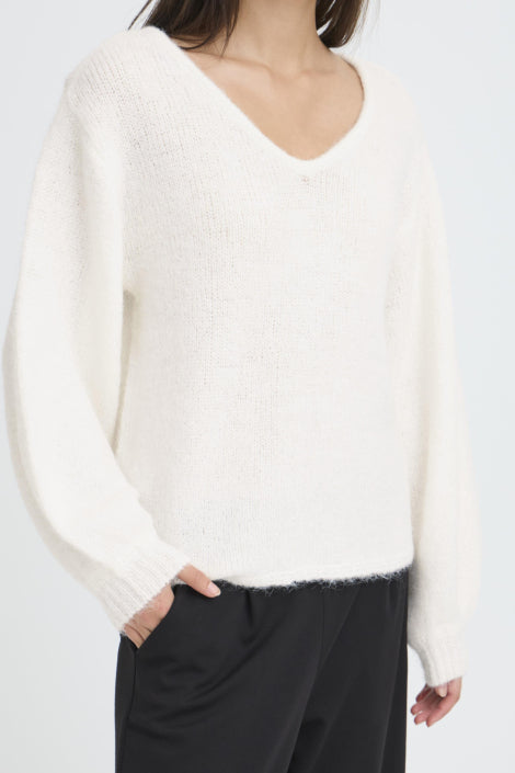 DABRIA LS KNIT - Cloud Dancer