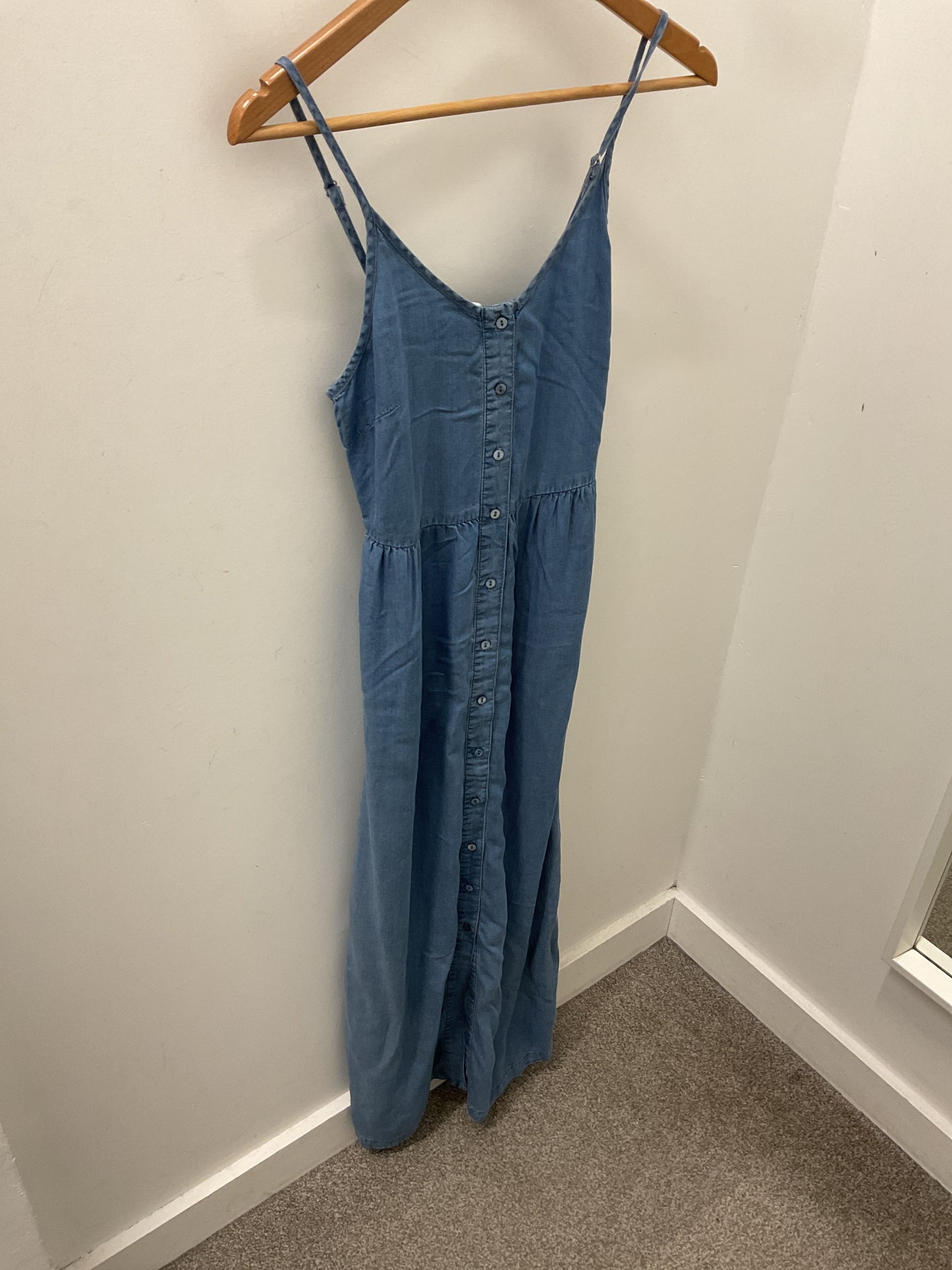 CHARIS LONG STRAP DRESS - Medium Blue Denim