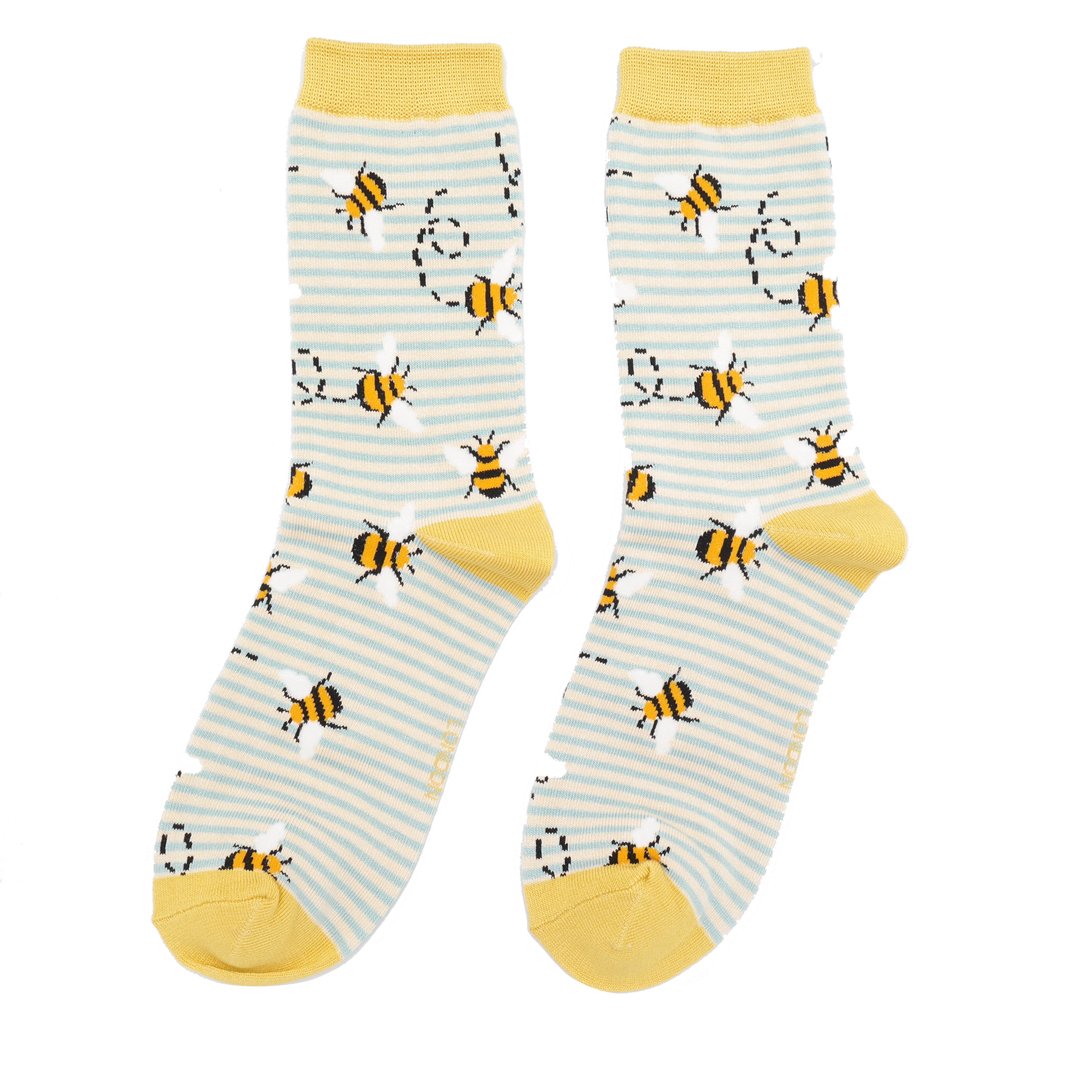 Bamboo Socks - Blue Bumble Bee