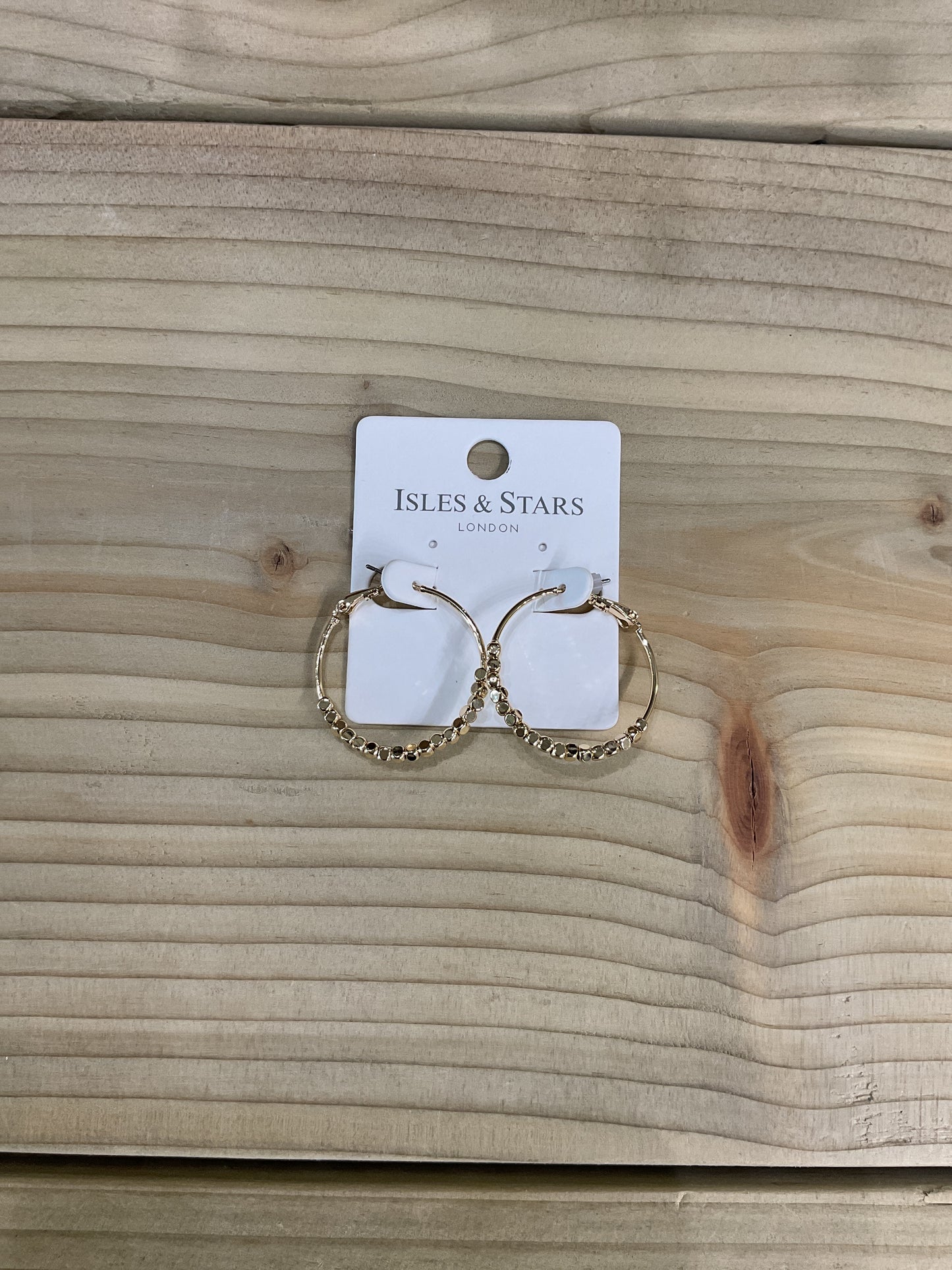 Beaded gold hoops