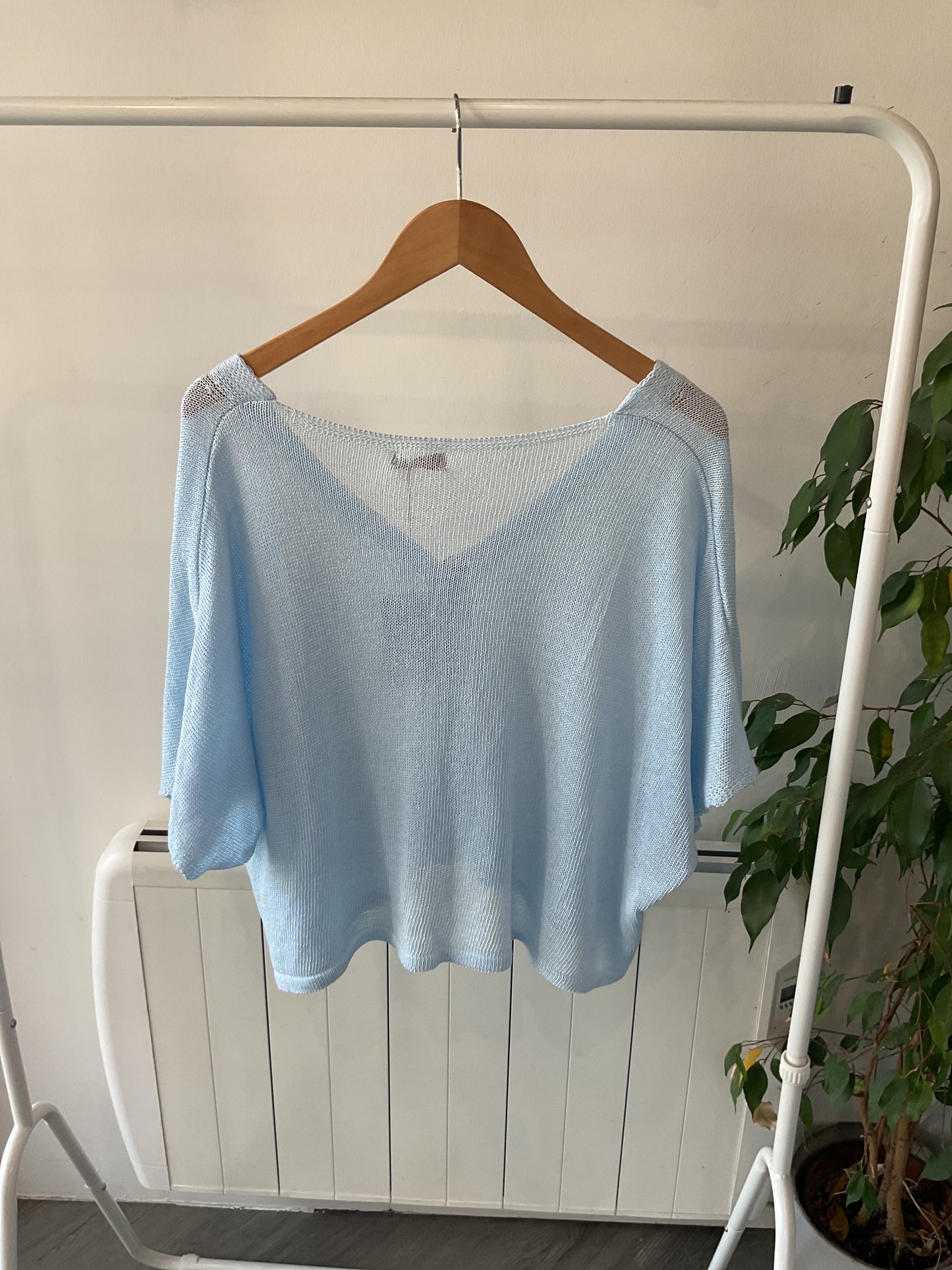 Oversized Button Cardigan - Light Blue