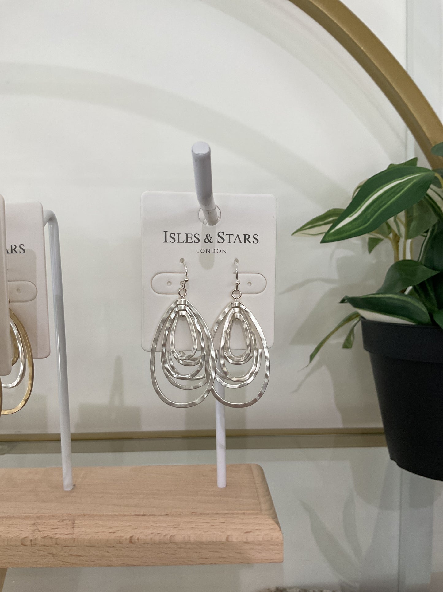 Layered Teardrop Earrings- Silver