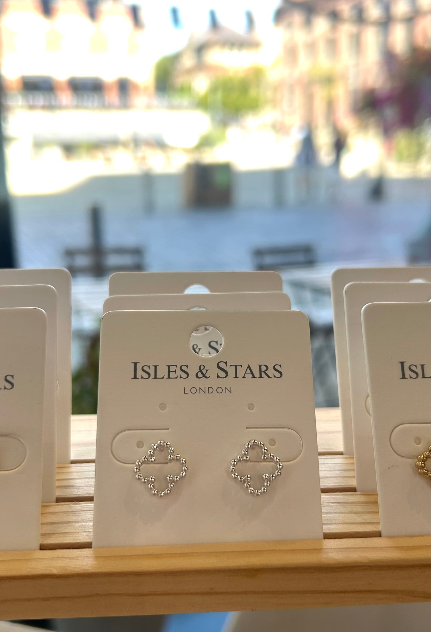 Clover Outline Stud - Silver