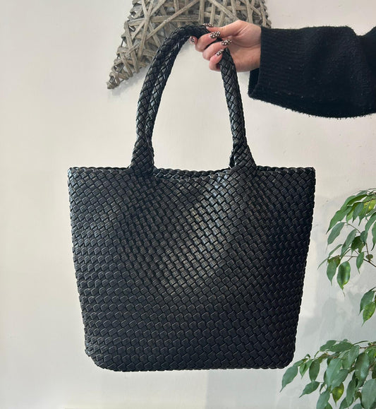 Black woven bag