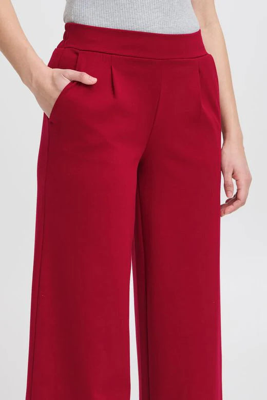 KATE SUS WIDE TROUSERS - Red Dahlia