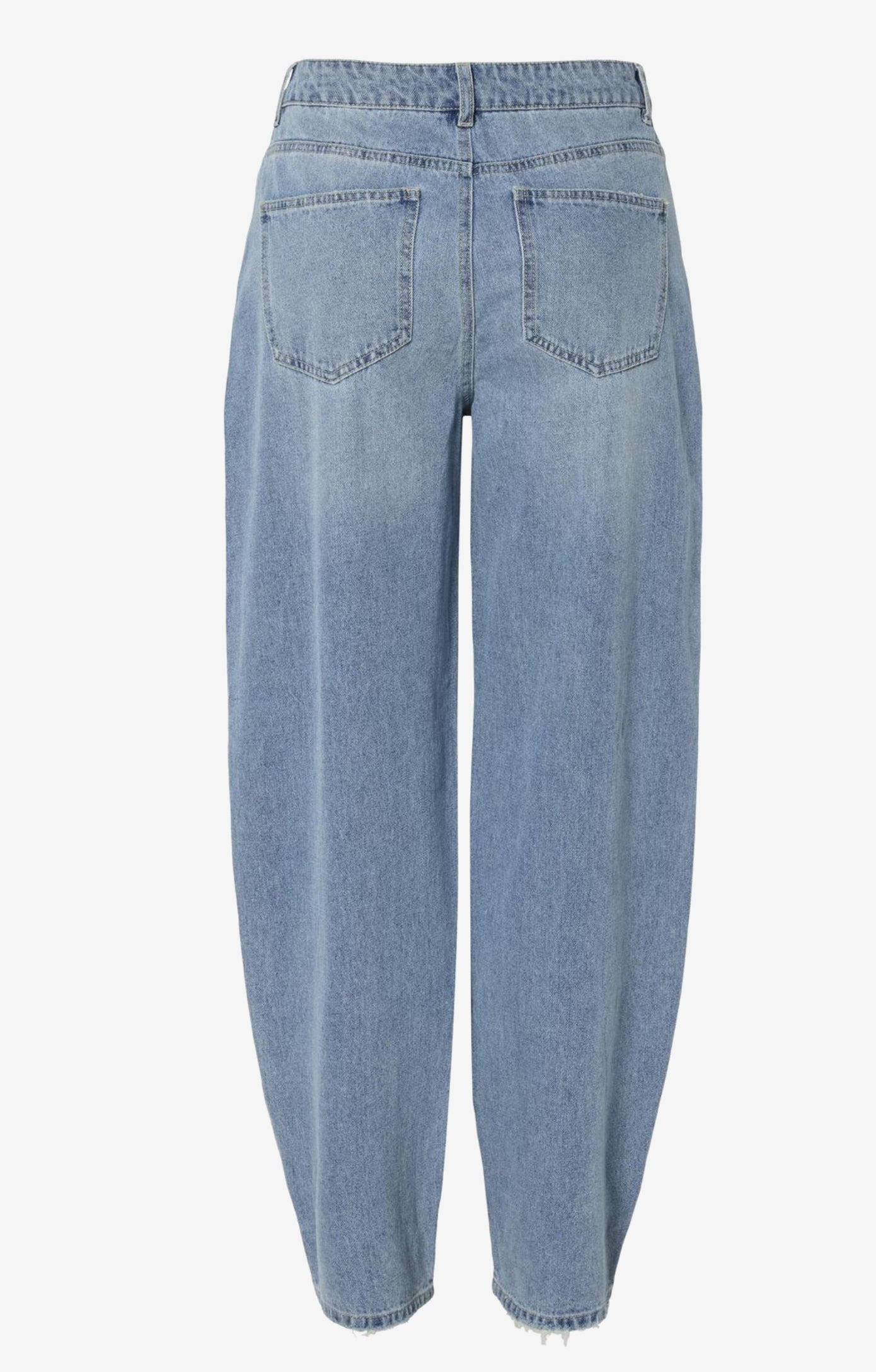 SISSEL HW BARREL DENIM JEANS - Medium Blue Denim