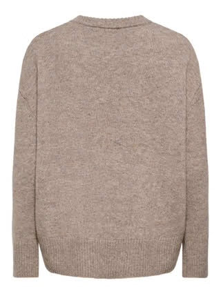 ALIVIA LS HIGH-LOW O-NECK NOOS KNIT